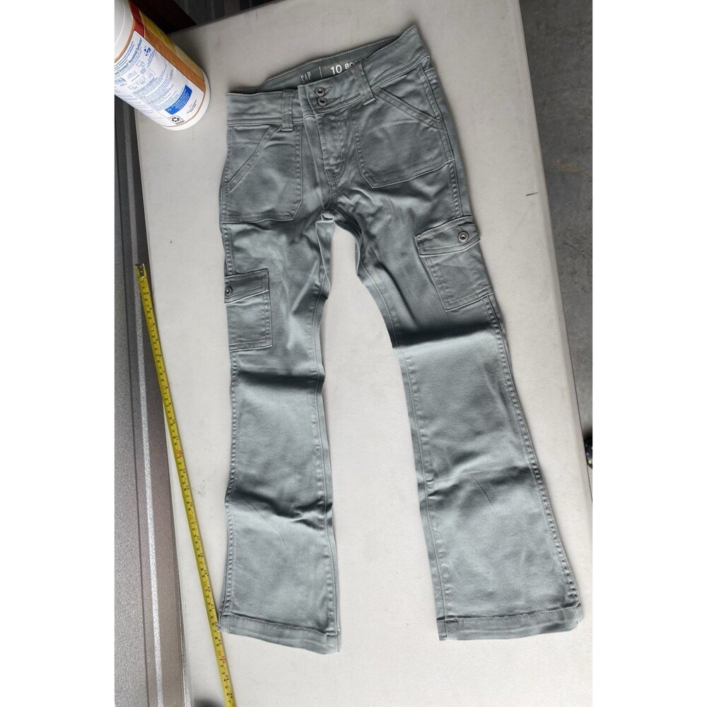 GAP Kids 10 Low Rise Bootcut Cargo Jeans Sage Green NWT